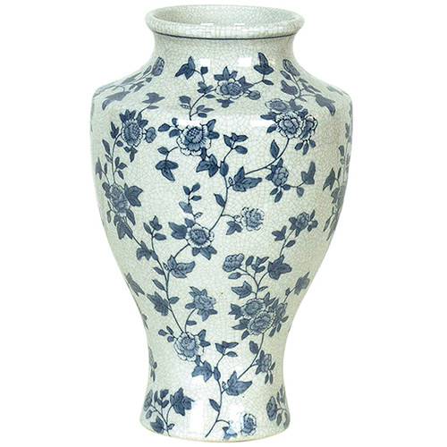 Tamanhos, Medidas e Dimensões do produto Vaso Decorativo em Cerâmica BTC Floral - (26x16x16cm)