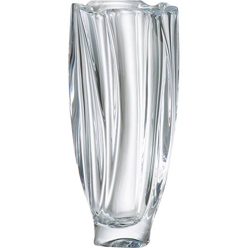 Tamanhos, Medidas e Dimensões do produto Vaso Decorativo Neptun Bojudo Rojemac Cristal Bohemia Transparente 30,5x12,5x12,5cm