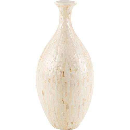 Tamanhos, Medidas e Dimensões do produto Vaso Decorativo Ornamental Cerâmica Acinturado Carmen Prestige Branco - 18x18x41cm