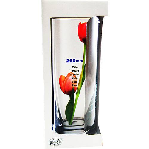 Tamanhos, Medidas e Dimensões do produto Vaso Decorativo Reto Bohemia Transparente 26,5x10,7x10,7cm