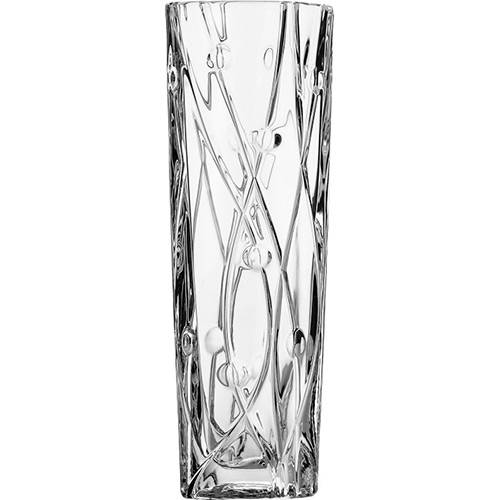 Tamanhos, Medidas e Dimensões do produto Vaso Decorativo Slim Labyrinth Rojemac Cristal Bohemia Transparente 25,5x7x7cm