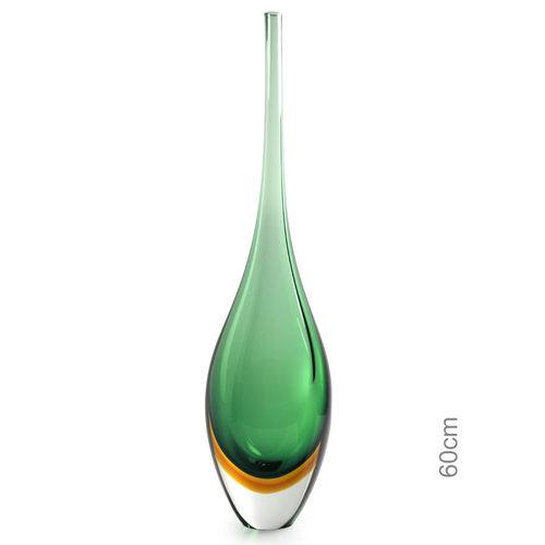 Tamanhos, Medidas e Dimensões do produto Vaso Gota Alta 170 MS Bicolor Verde com Âmbar - Murano - Cristais Cadoro