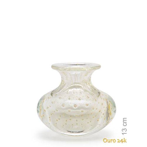 Tamanhos, Medidas e Dimensões do produto Vaso Mini Nº 4 Tela Transparente com Ouro - Murano - Cristais Cadoro