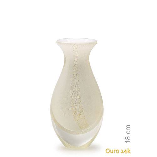 Tamanhos, Medidas e Dimensões do produto Vaso Mini Nº 2 Branco com Ouro - Murano - Cristais Cadoro