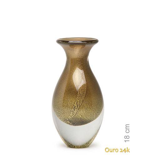 Tamanhos, Medidas e Dimensões do produto Vaso Mini Nº 2 Fumê com Ouro - Murano - Cristais Cadoro