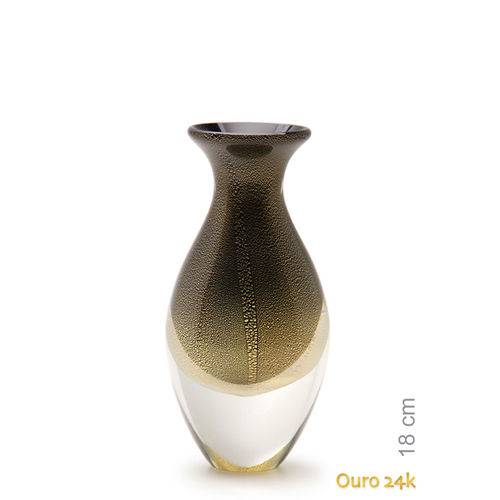 Tamanhos, Medidas e Dimensões do produto Vaso Mini Nº 2 Preto com Ouro - Murano - Cristais Cadoro