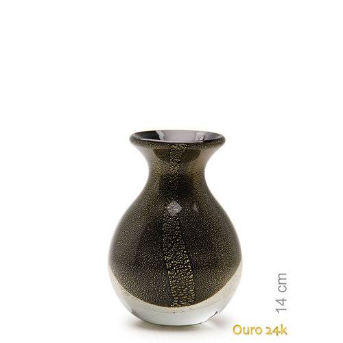 Tamanhos, Medidas e Dimensões do produto Vaso Mini Nº 3 Preto com Ouro - Murano - Cristais Cadoro