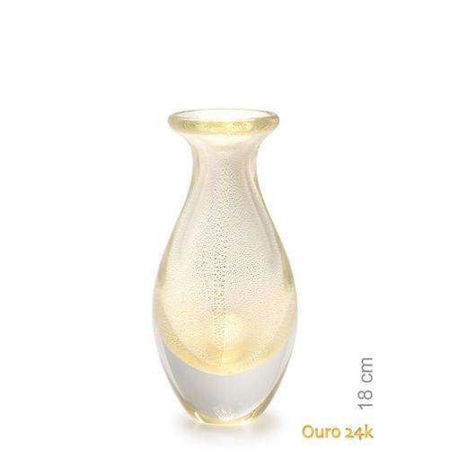Tamanhos, Medidas e Dimensões do produto Vaso Mini Nº 2 Transparente com Ouro - Murano - Cristais Cadoro