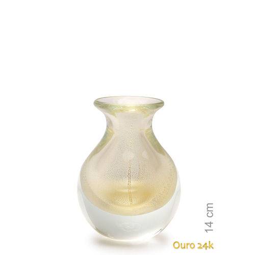 Tamanhos, Medidas e Dimensões do produto Vaso Mini Nº 3 Transparente com Ouro - Murano - Cristais Cadoro