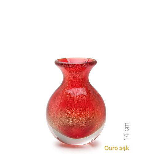 Tamanhos, Medidas e Dimensões do produto Vaso Mini Nº 3 Vermelho com Ouro - Murano - Cristais Cadoro
