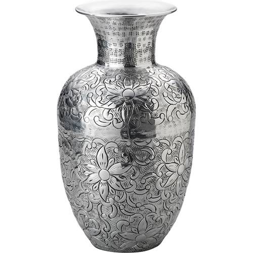 Tamanhos, Medidas e Dimensões do produto Vaso Mosaico Antique de Alumínio Prestige Cinza 28x28x41cm - Rojemac