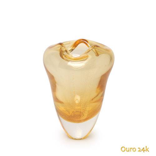 Tamanhos, Medidas e Dimensões do produto Vaso Oceano Mini 2 Âmbar com Ouro