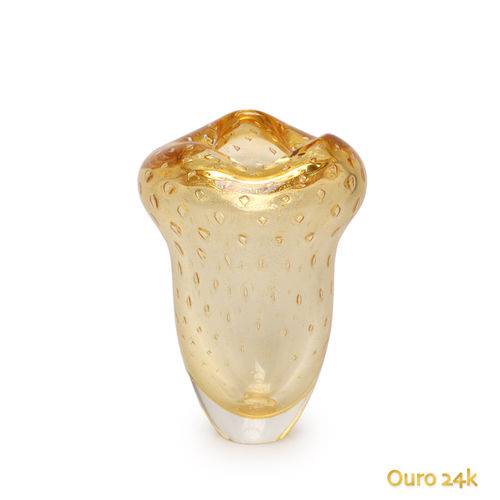 Tamanhos, Medidas e Dimensões do produto Vaso Oceano Mini 2 Tela Âmbar com Ouro