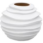 Tamanhos, Medidas e Dimensões do produto Vaso Ornamental de Cerâmica Hive Branco 25,1x25,1x21cm - Prestige