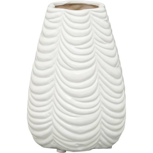 Tamanhos, Medidas e Dimensões do produto Vaso Ornamental de Cerâmica Layers Branco - Prestige