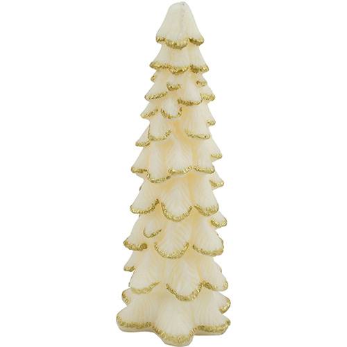 Tamanhos, Medidas e Dimensões do produto Vela Ávore de Natal Christmas Traditions com Detalhes Dourados 29,5cm