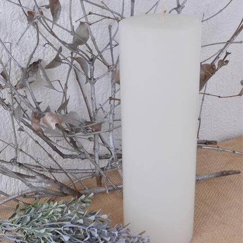 Tamanhos, Medidas e Dimensões do produto Vela Pilar Branca Cilíndrica 9,5x29cm