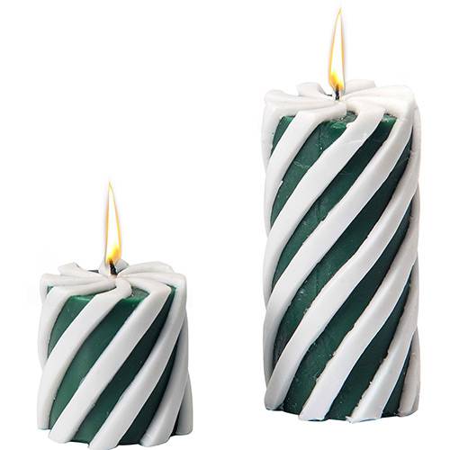 Tamanhos, Medidas e Dimensões do produto Vela Tradicional Natal Branca e Verde, 2 Unidades - Christmas Traditions