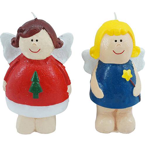 Tamanhos, Medidas e Dimensões do produto Velas Anjinhos Christmas Traditions 12,5cm 2 Peças - Coloridas