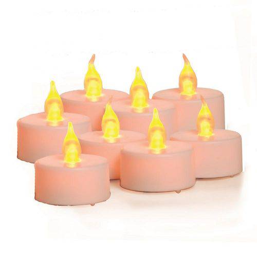 Tamanhos, Medidas e Dimensões do produto Velas Eletrônicas Tealight LED Claro - 8 Unidades