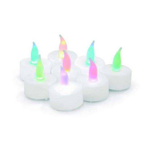 Tamanhos, Medidas e Dimensões do produto Velas Eletrônicas Tealight Led Color Jogo com 8 Peças1 Bateria 4 X 3 Cm Colorido