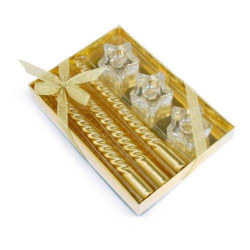 Tamanhos, Medidas e Dimensões do produto Velas em Kits Velas em Kit Ouro com 1 Jogo 19 X 2 Cm Dourado