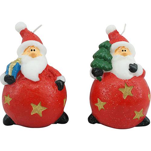 Tamanhos, Medidas e Dimensões do produto Velas Natal Christmas Traditions 12cm 2 Peças - Coloridas