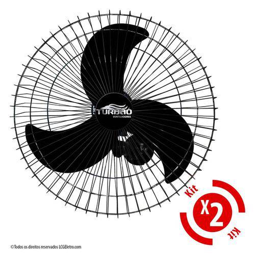 Tamanhos, Medidas e Dimensões do produto Ventilador de Parede Oscilante 60cm Preto Turbão 200W Bivolt - Kit 2 Unidades