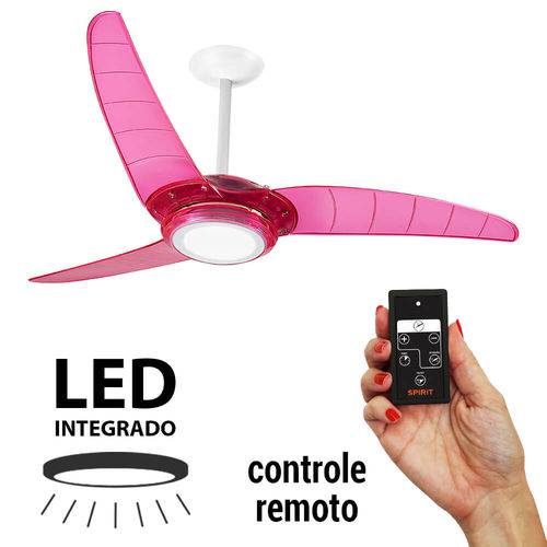 Tamanhos, Medidas e Dimensões do produto Ventilador de Teto Spirit 303 Rosa Neon LED Controle Remoto 127V