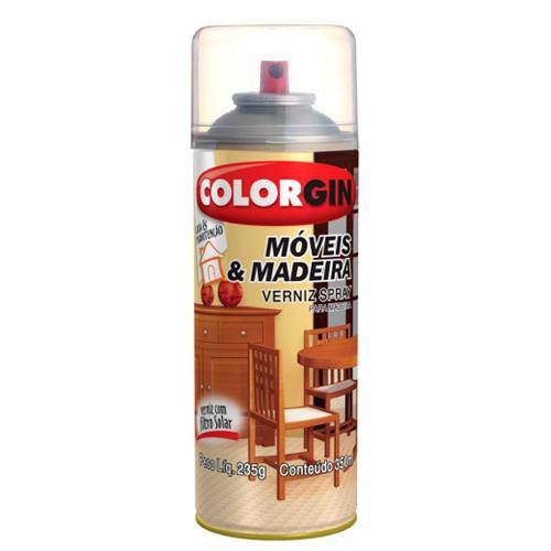 Tamanhos, Medidas e Dimensões do produto Verniz Spray Brilhante Móveis e Madeiras Colorgin 350 Ml Martímo - 765