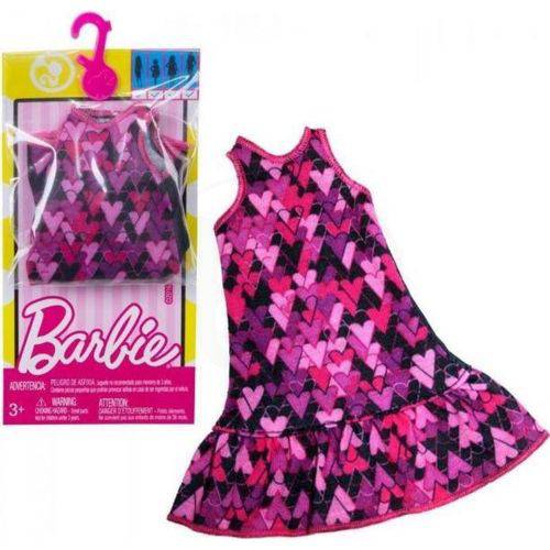 Tamanhos, Medidas e Dimensões do produto Vestido P/ Barbie Roxo Corações Fct12/Dxb02 Mattel
