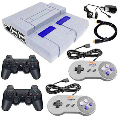 Tamanhos, Medidas e Dimensões do produto Video Game Mini Super Nintendo - 7000 Games - 4 Controles - HDMI - Fonte