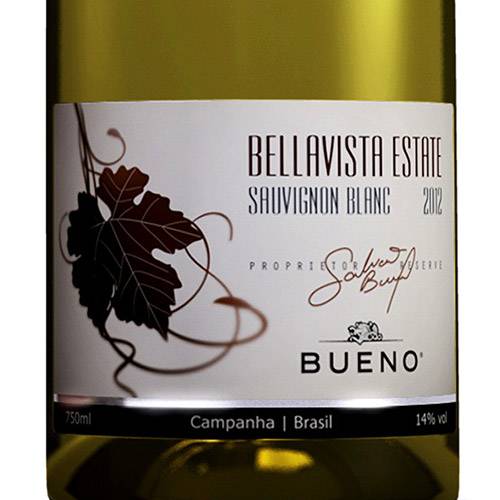 Tamanhos, Medidas e Dimensões do produto Vinho Branco Brasileiro Bueno Bella Vista Sauvingnon Blanc 750ml