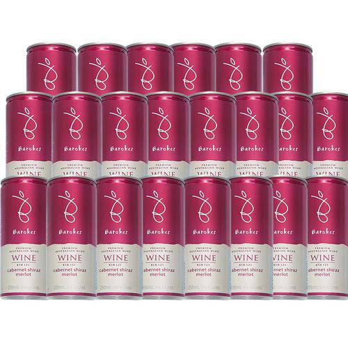Tamanhos, Medidas e Dimensões do produto Vinho Tinto Demi-Sec Premium Australiano Barokes Pack 24 Latas de 250 Ml