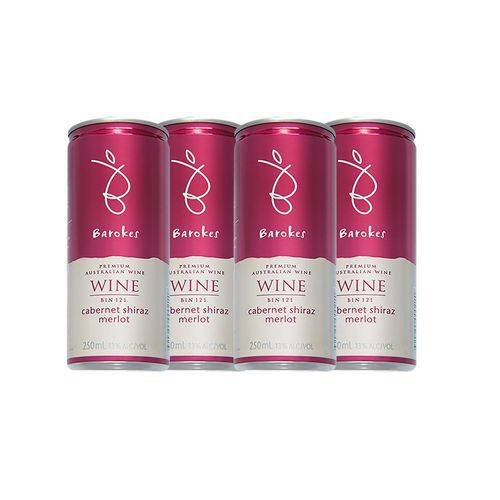 Tamanhos, Medidas e Dimensões do produto Vinho Tinto Premium Australiano Barokes Pack C/ 4 Latas de 250 Ml