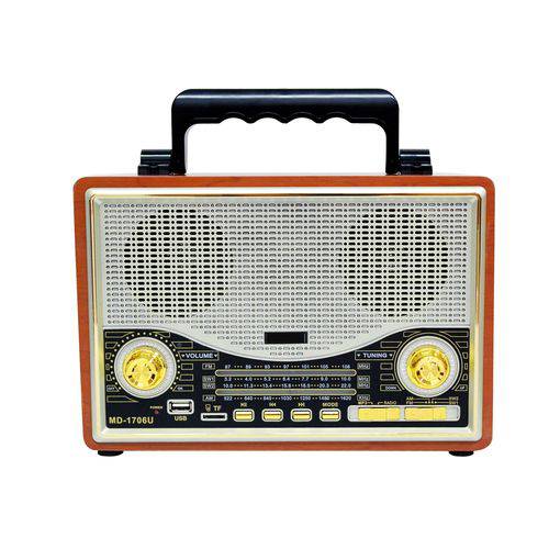 Tamanhos, Medidas e Dimensões do produto Vintage Rádio Retro Am Fm Sw Bluetoooth Recarregavel USB Mp3 EL-1706
