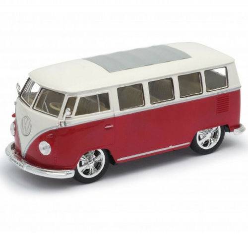 Tamanhos, Medidas e Dimensões do produto Volkswagen Kombi / Combi / Perua Classical Bus 1962 T1 1/24 Ferro Vintage Welly Cor Vermelho