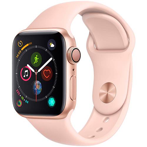 Tamanhos, Medidas e Dimensões do produto Watch Series 4 GPS 40mm Dourado Case With Pink Sand Sport Band - Apple