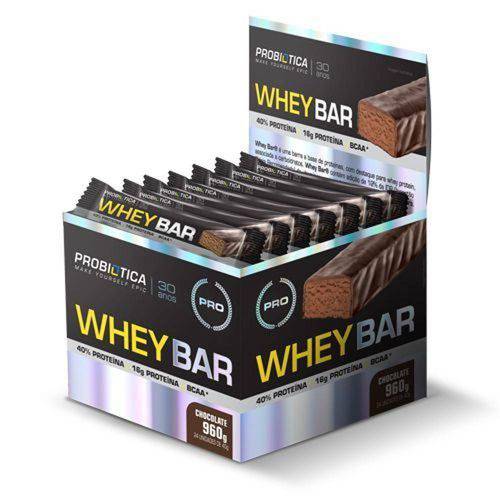 Tamanhos, Medidas e Dimensões do produto Whey Bar High Protein Chocolate - 24 Unid - Probiótica
