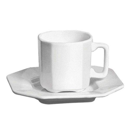 Tamanhos, Medidas e Dimensões do produto Xícara de Chá com Pires Objeto 6 Peças Branco Scalla
