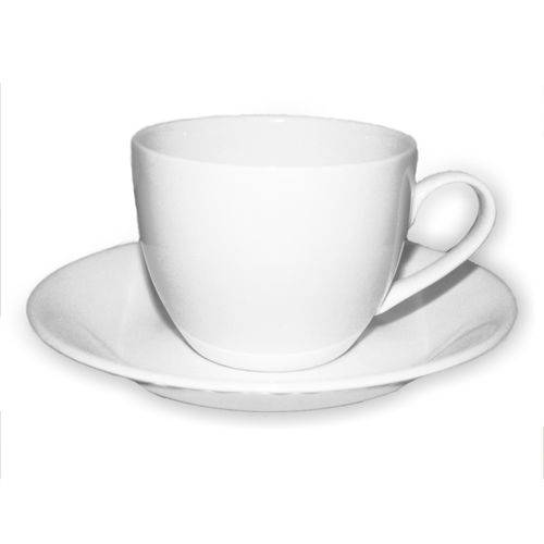 Tamanhos, Medidas e Dimensões do produto Xícara para Chá com Píres em Porcelana Branca 200ml Rainbow Kenya