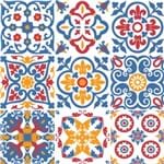 Adesivo de Parede Decorativo para Cozinha Stixx Azulejos Barcelona Colorido (123x61cm)