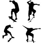 Adesivo de Parede Esportes Skate Stixx Adesivos Criativos Preto (58,3x56cm)