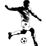 Adesivo de Parede Soccer Player Peel & Stick Giant Wall Decals Roommates Preto/Branco (101,6x45,7cm)