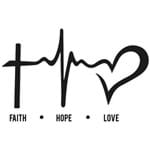 Adesivo Parede Quarto Faith, Hope, Love 55x86cm