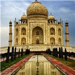 Almofada Desenhada Decoração Taj Mahal India com 2 Peças Tecido Microfibra - Almofada Digital