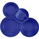 Aparelho de Jantar e Chá 20 Peças Cerâmica Donna Azul - Biona