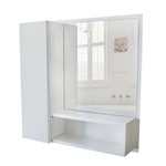 Armário Mdf para Banheiro, Espelho, Nicho Cores (Branco) - Dom Móveis