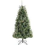 Árvore de Natal Verde com Glitter 1,8m 622 Galhos - Enfeitada com Frutas Douradas e Base Metálica - Orb Christmas