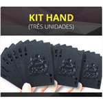 Baralho Poker Preto Metalizado - Kit 3 Unidades